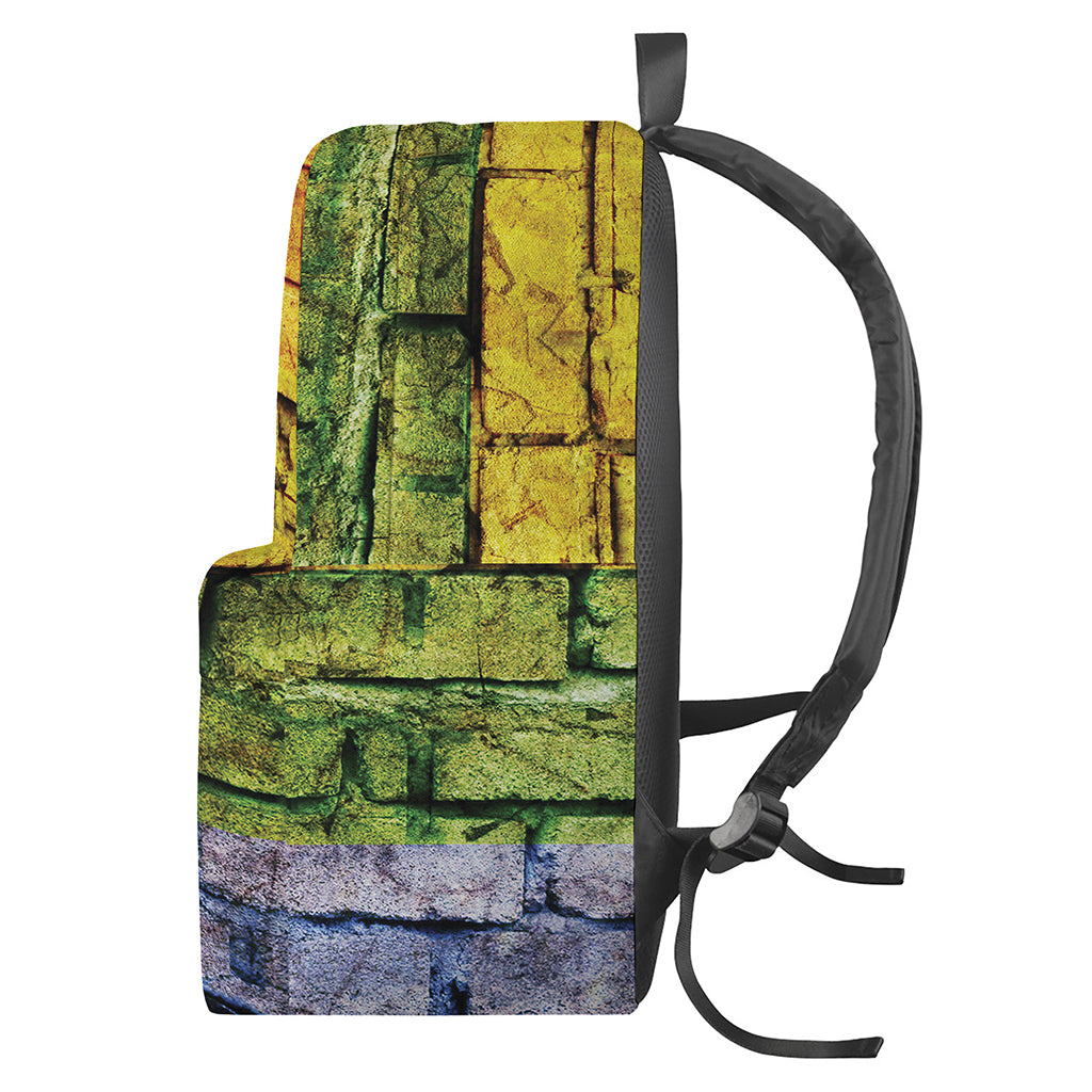 LGBT Pride Rainbow Brick Wall Print Backpack