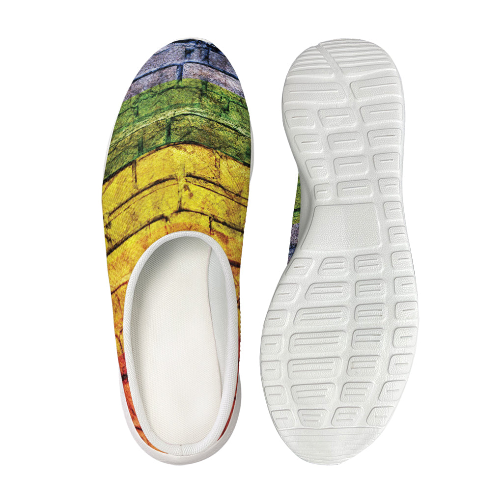 LGBT Pride Rainbow Brick Wall Print Mesh Casual Shoes
