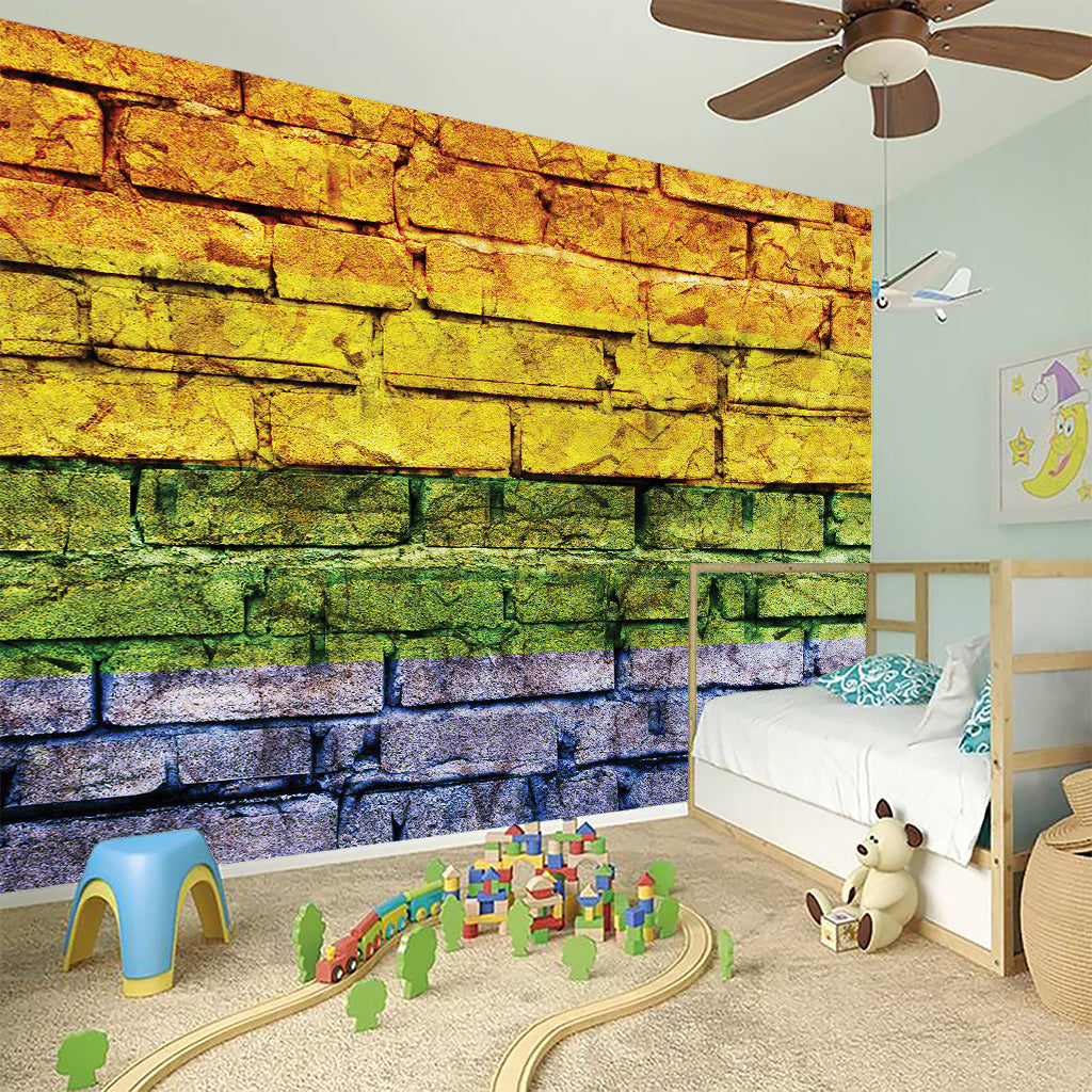 LGBT Pride Rainbow Brick Wall Print Wall Sticker