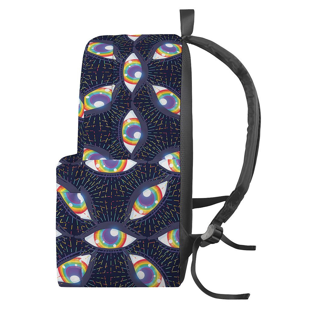LGBT Pride Rainbow Eyes Pattern Print Backpack