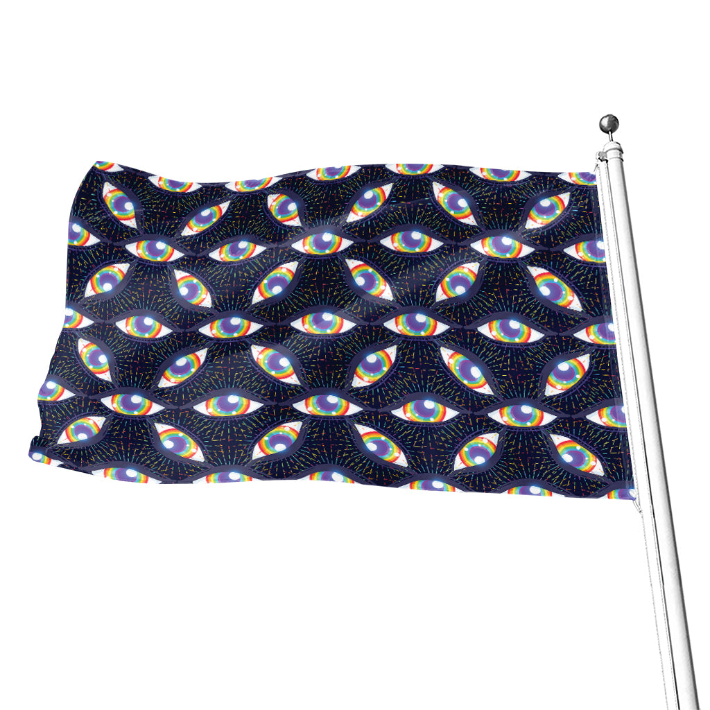 LGBT Pride Rainbow Eyes Pattern Print Flag