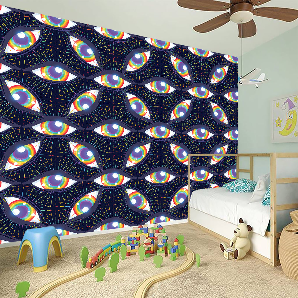 LGBT Pride Rainbow Eyes Pattern Print Wall Sticker