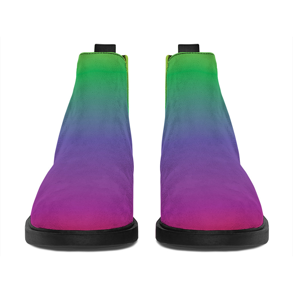 LGBT Pride Rainbow Gradient Print Flat Ankle Boots