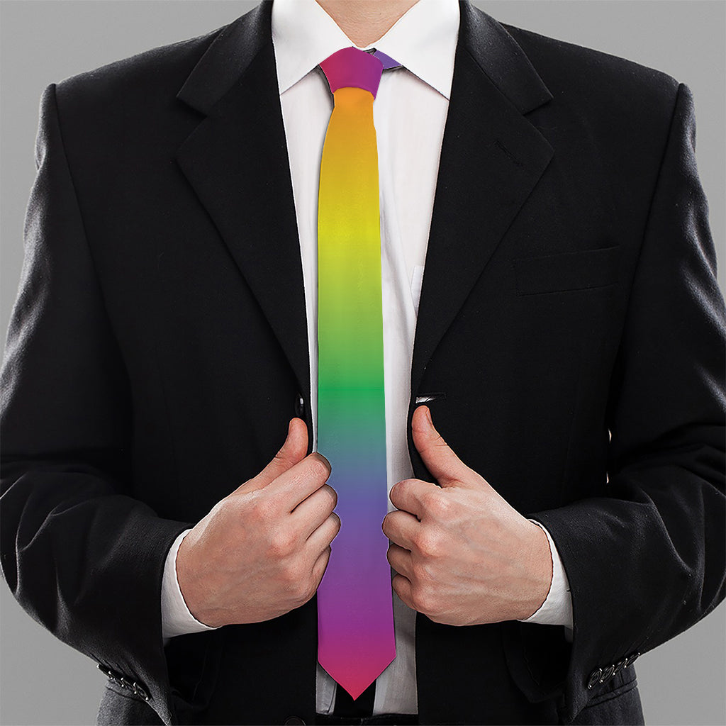 LGBT Pride Rainbow Gradient Print Necktie