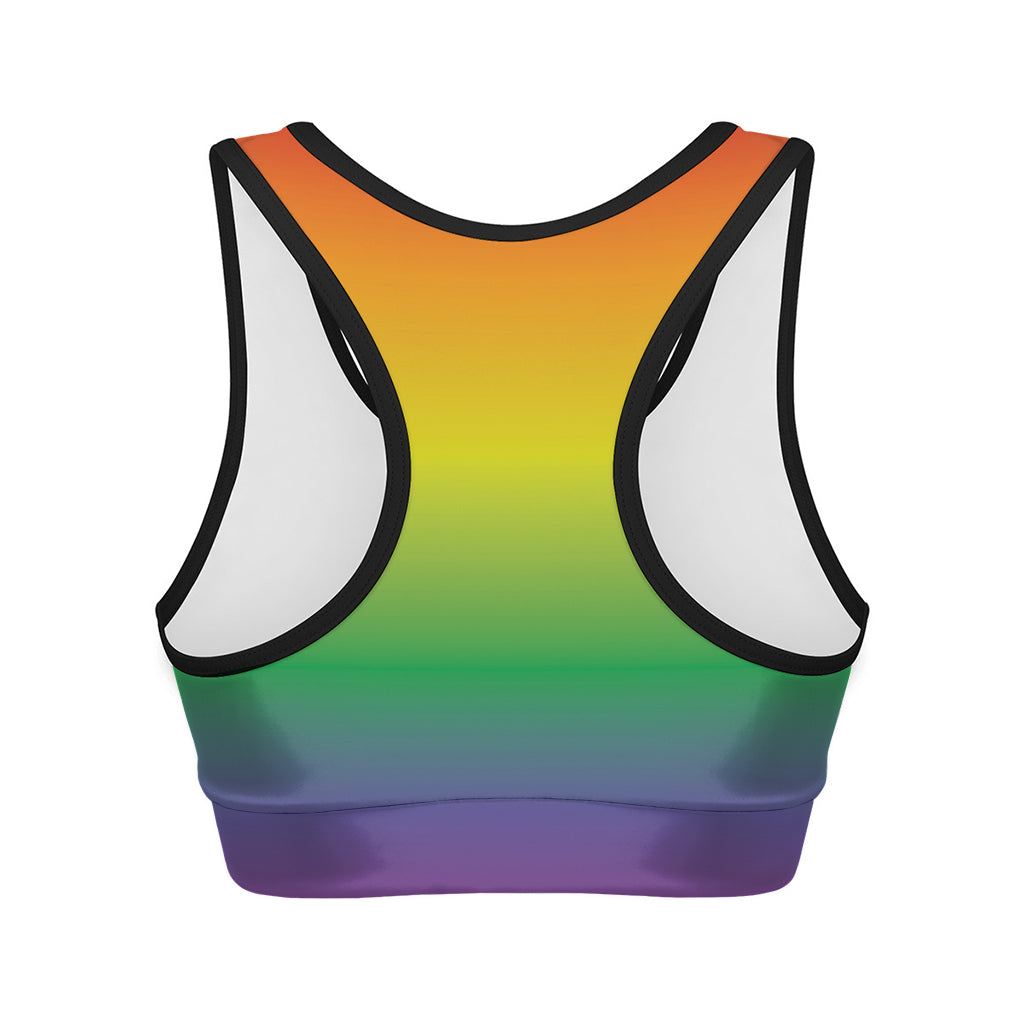 LGBT Pride Rainbow Gradient Print Women's Sports Bra
