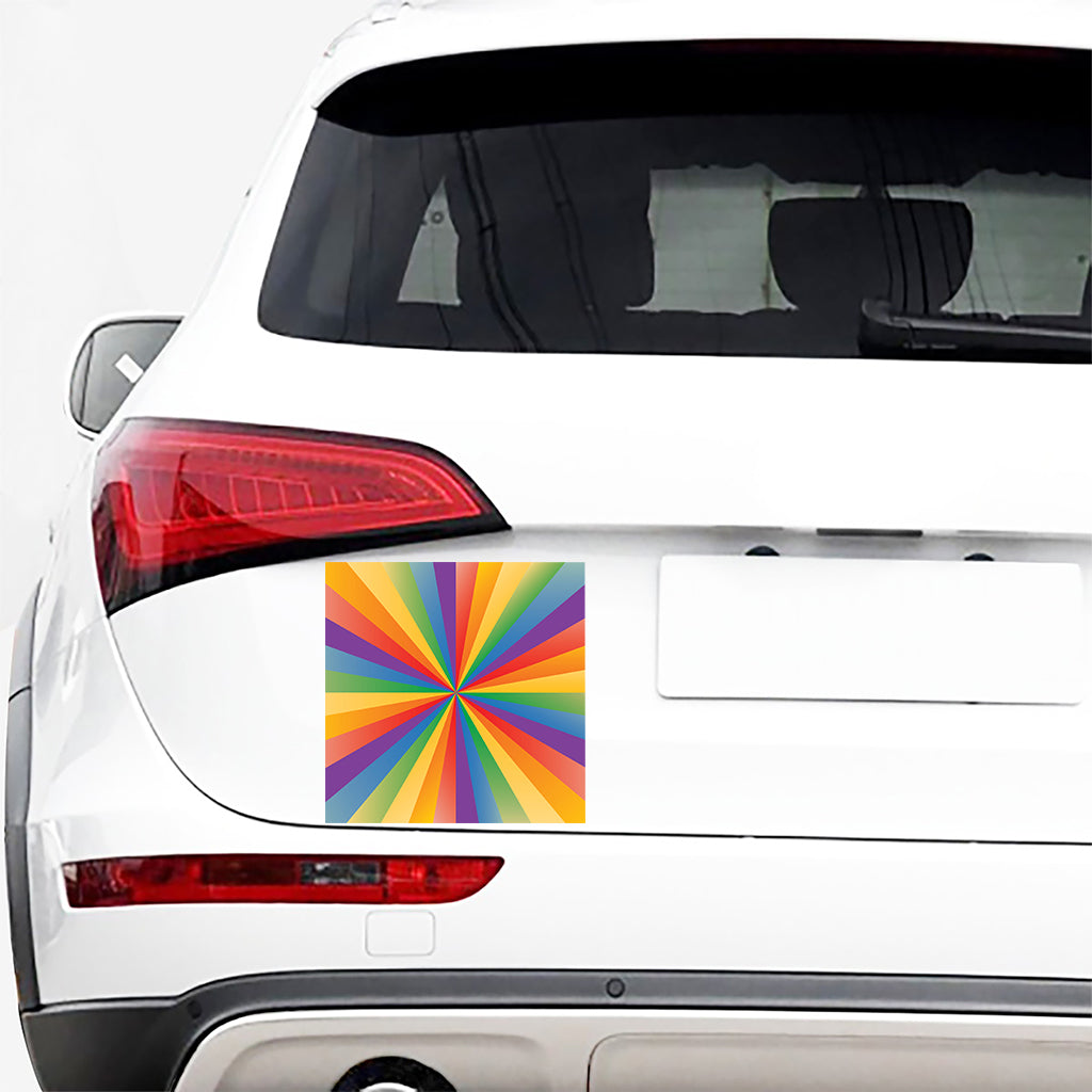 LGBT Pride Rainbow Rays Print Car Sticker