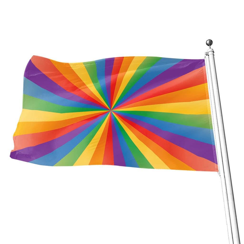LGBT Pride Rainbow Rays Print Flag