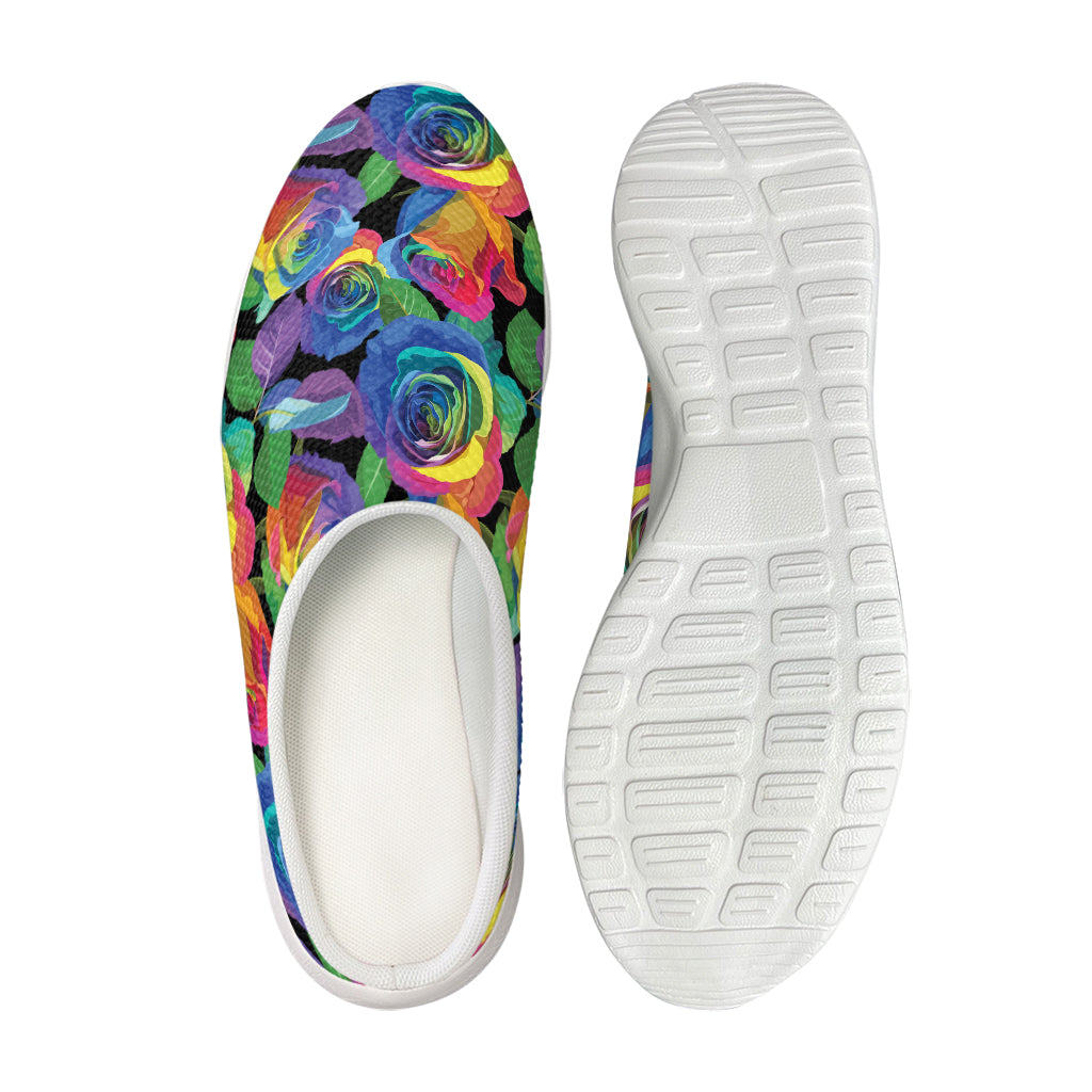 LGBT Pride Rainbow Roses Pattern Print Mesh Casual Shoes
