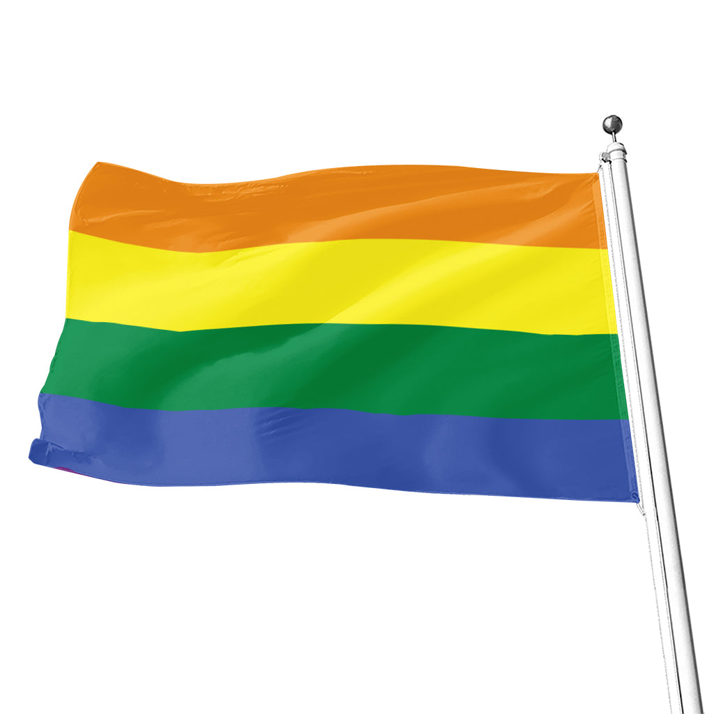 LGBT Pride Rainbow Striped Print Flag