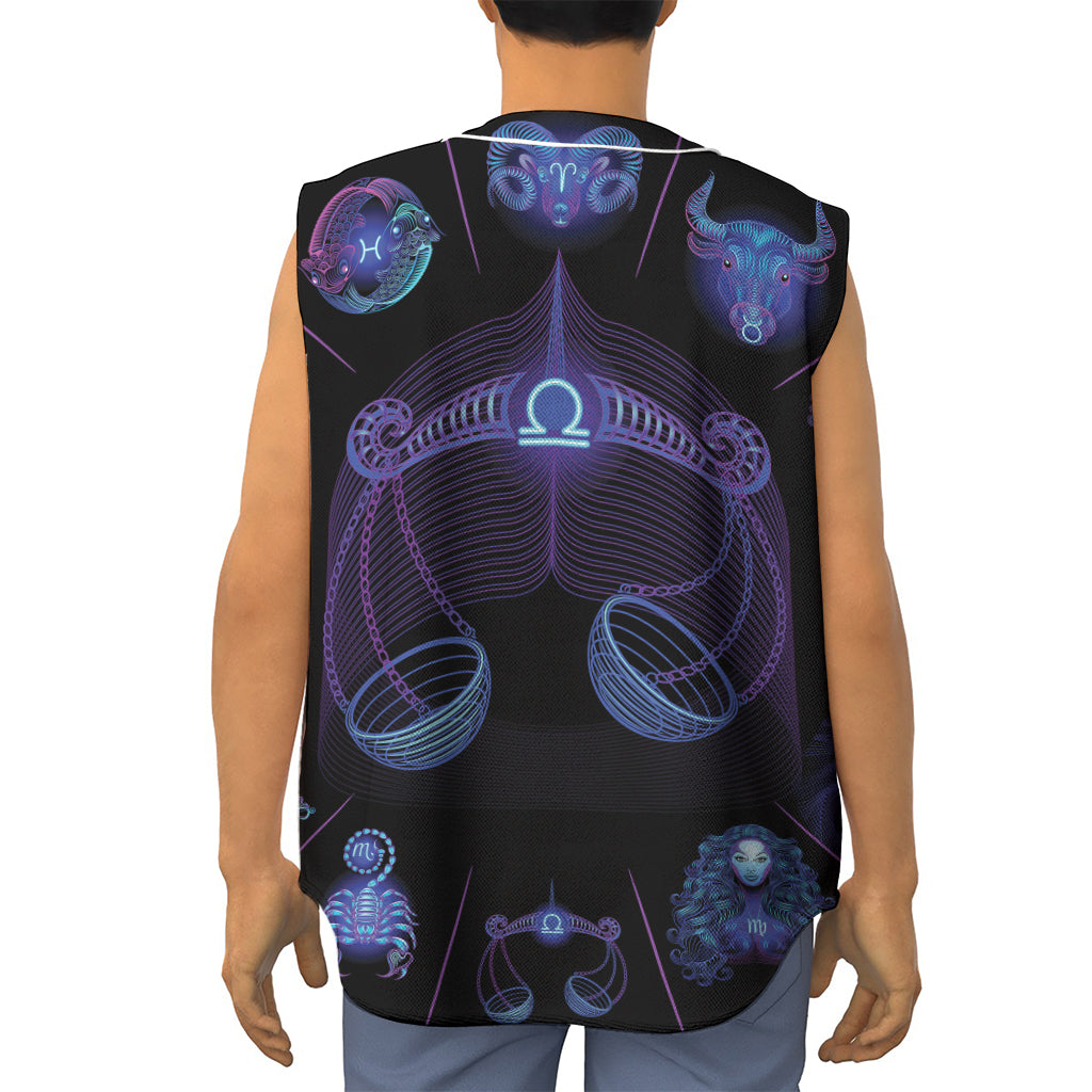 Libra And Astrological Signs Print Sleeveless Baseball Jersey
