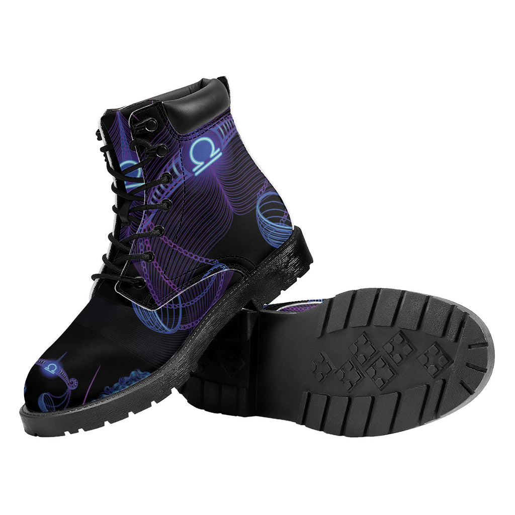 Libra And Astrological Signs Print Work Boots