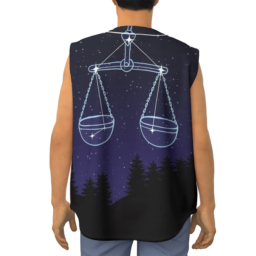 Libra Constellation Print Sleeveless Baseball Jersey