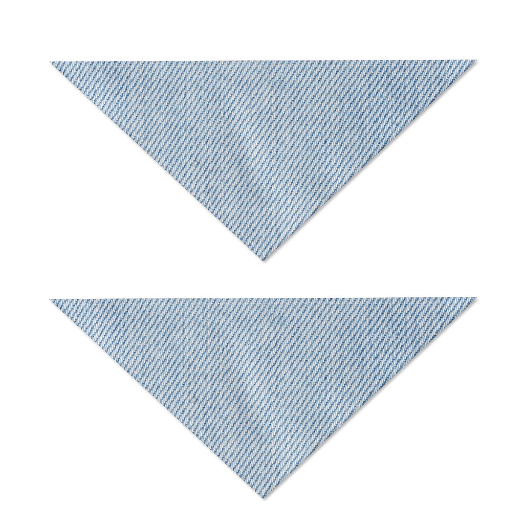 Light Blue Denim Jeans Print Dog Bandana