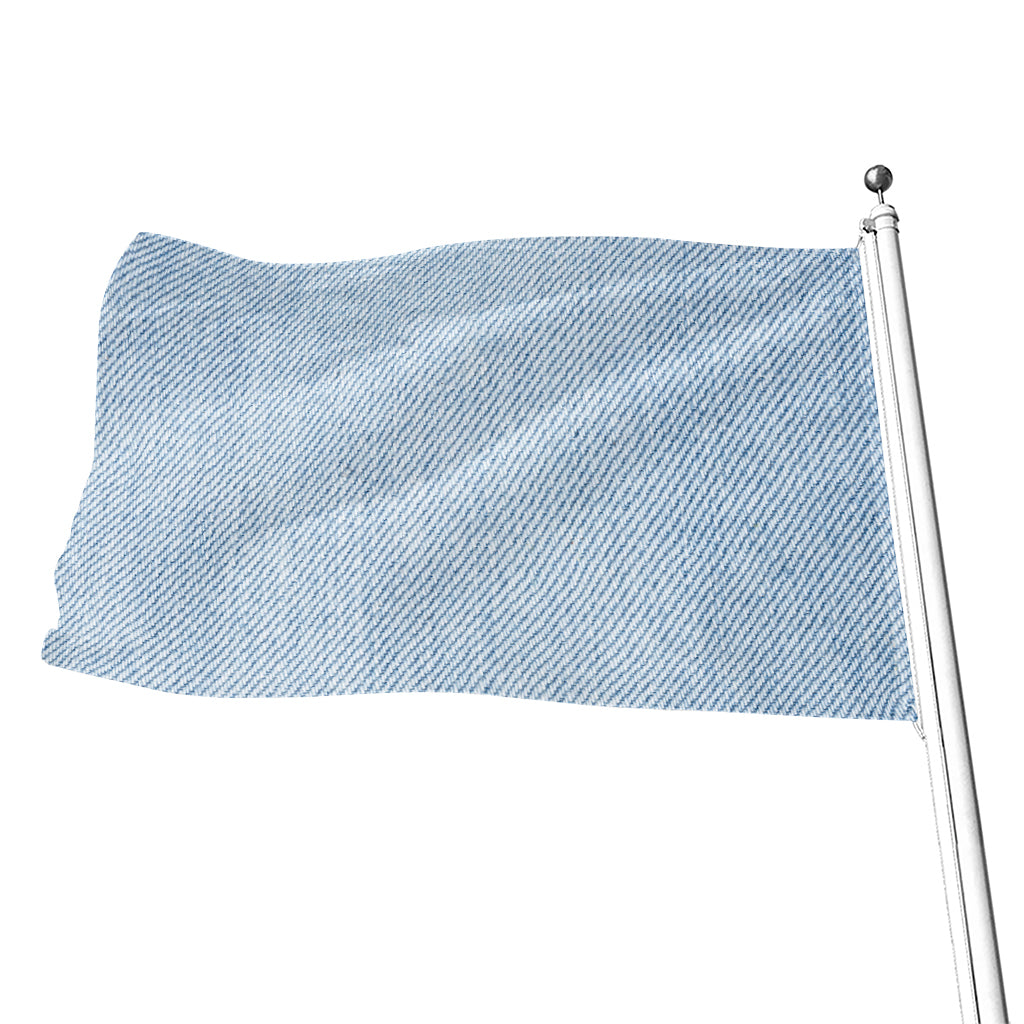 Light Blue Denim Jeans Print Flag