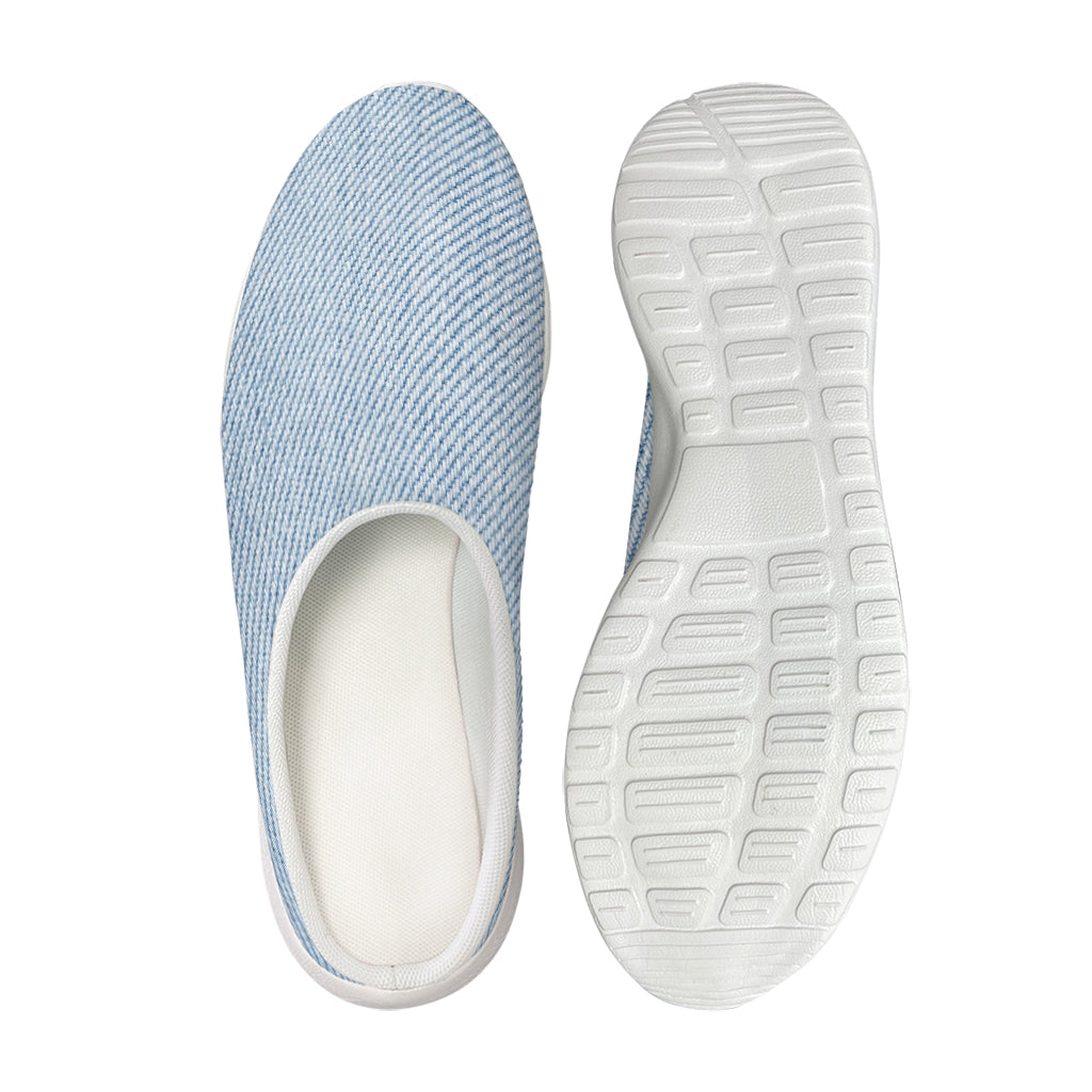 Light Blue Denim Jeans Print Mesh Casual Shoes