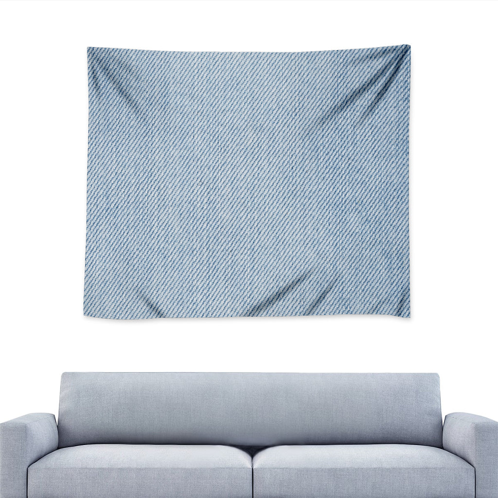 Light Blue Denim Jeans Print Tapestry