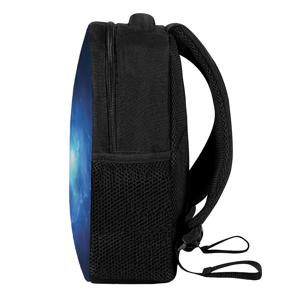 Light Blue Space Print Casual Backpack