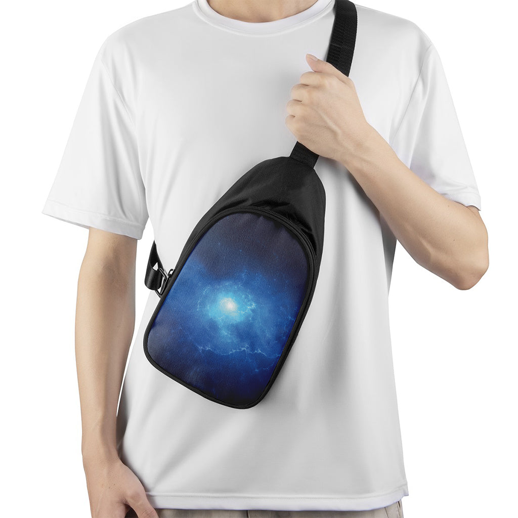 Light Blue Space Print Chest Bag