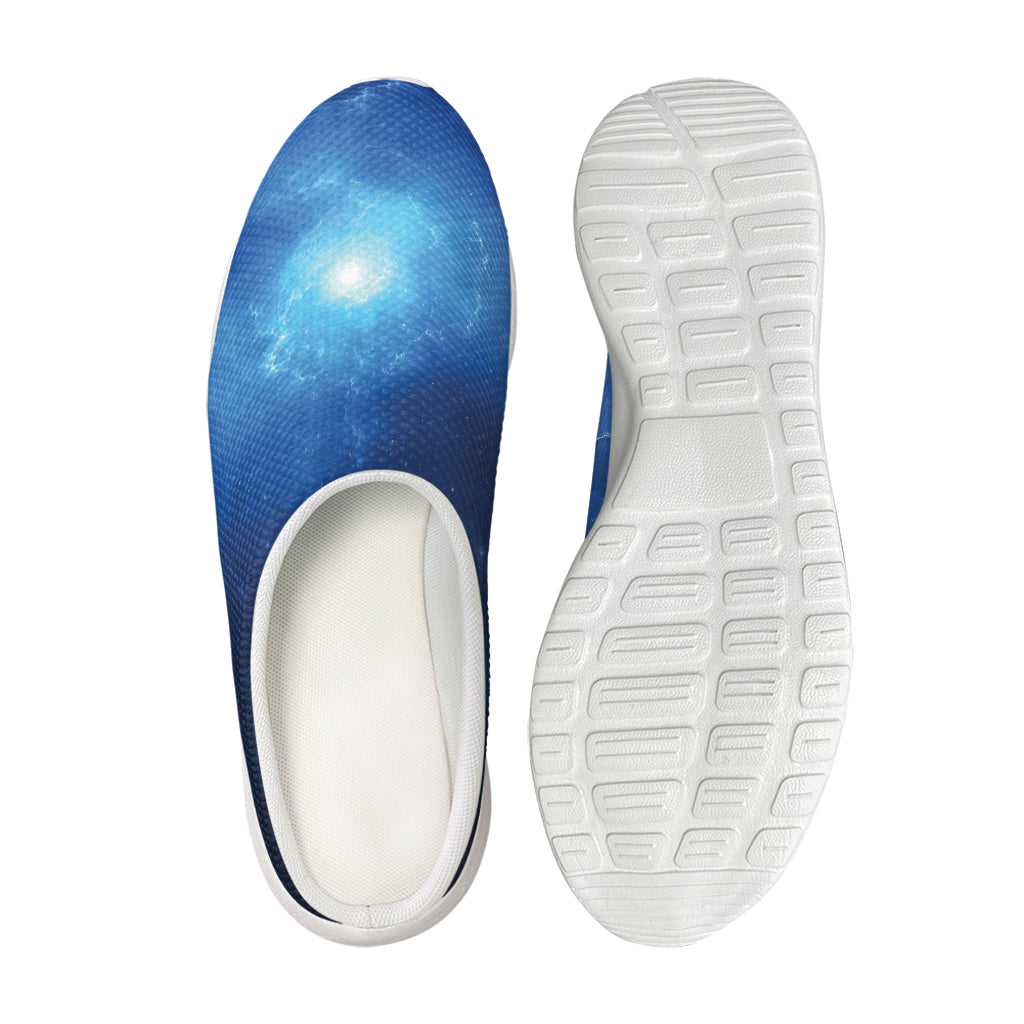 Light Blue Space Print Mesh Casual Shoes