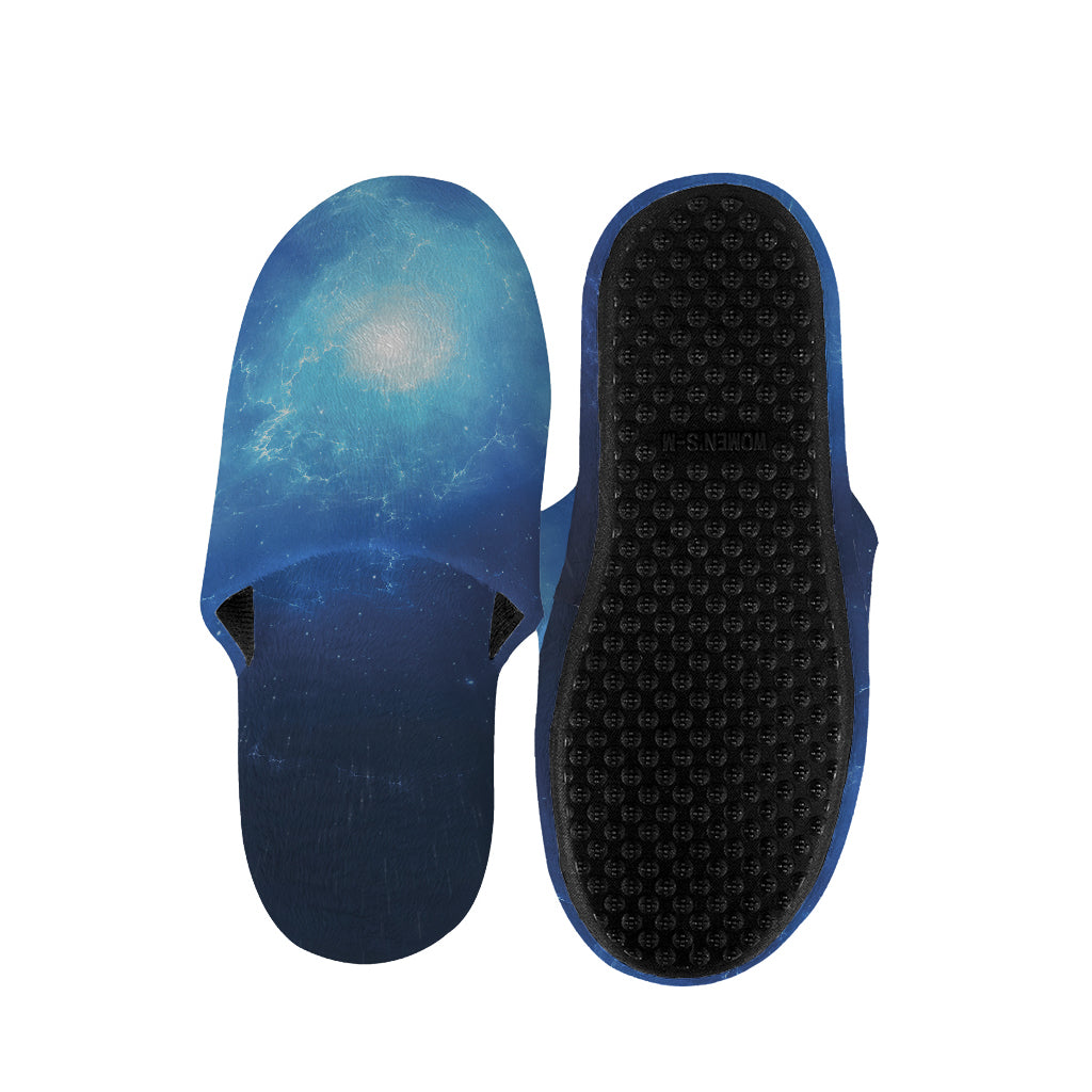 Light Blue Space Print Slippers