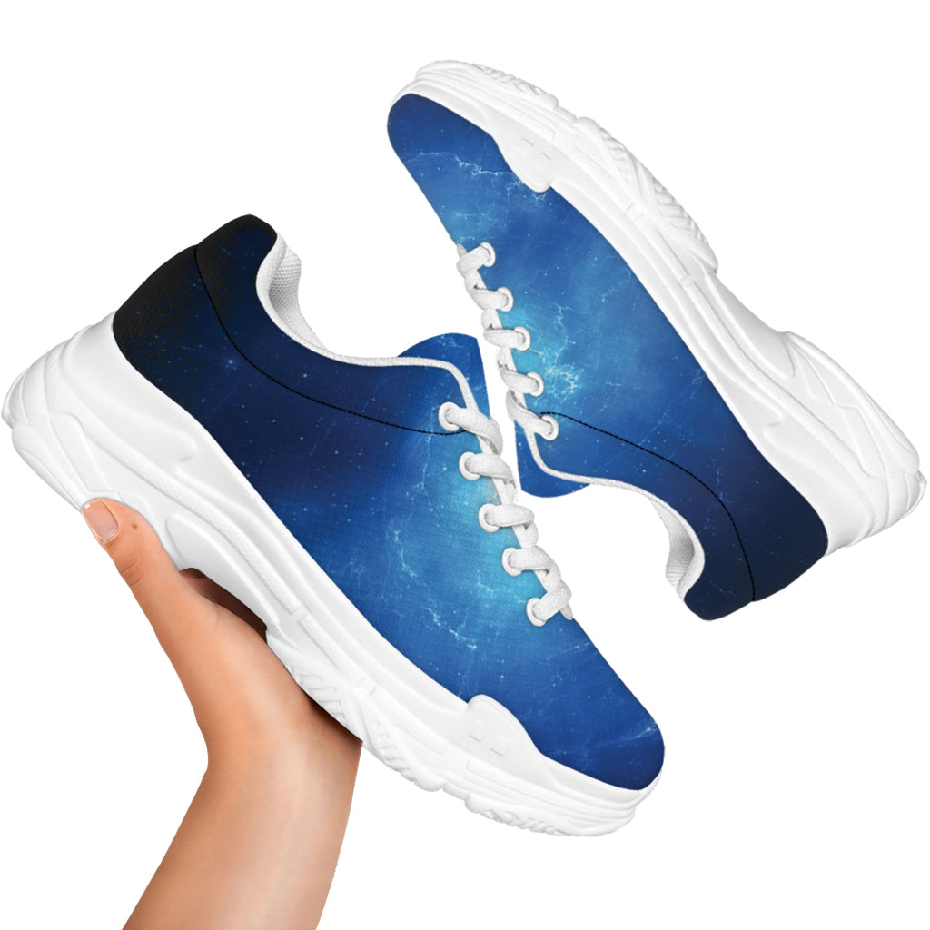Light Blue Space Print White Chunky Shoes