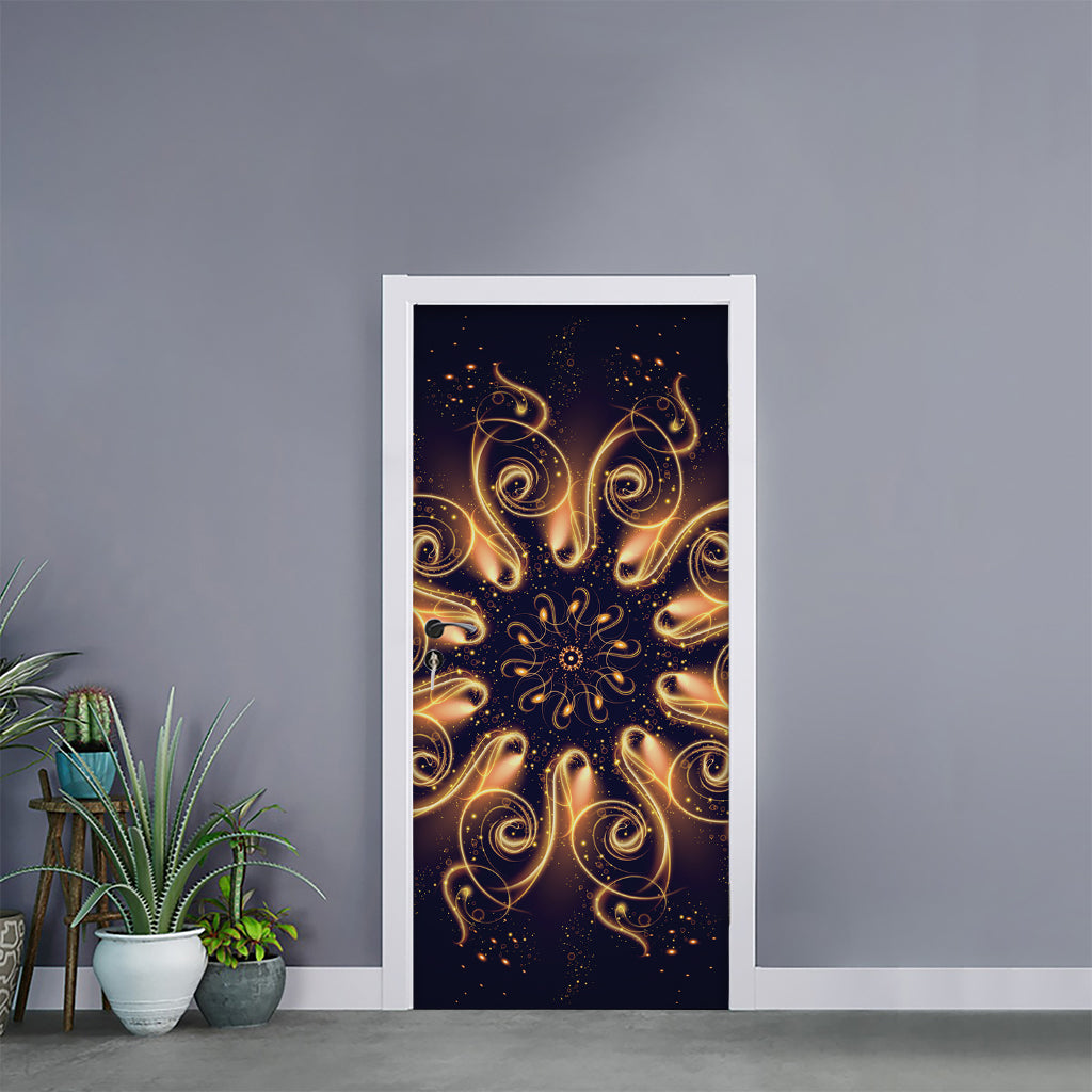 Light Fractal Print Door Sticker