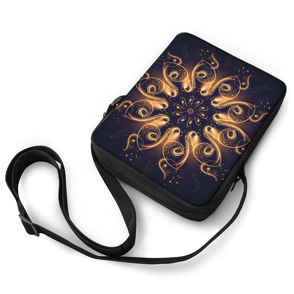 Light Fractal Print Rectangular Crossbody Bag