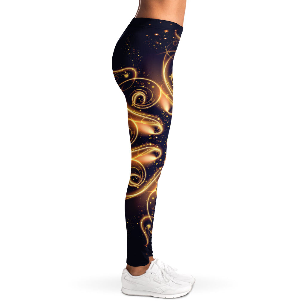 Light Fractal Print Women's Leggings