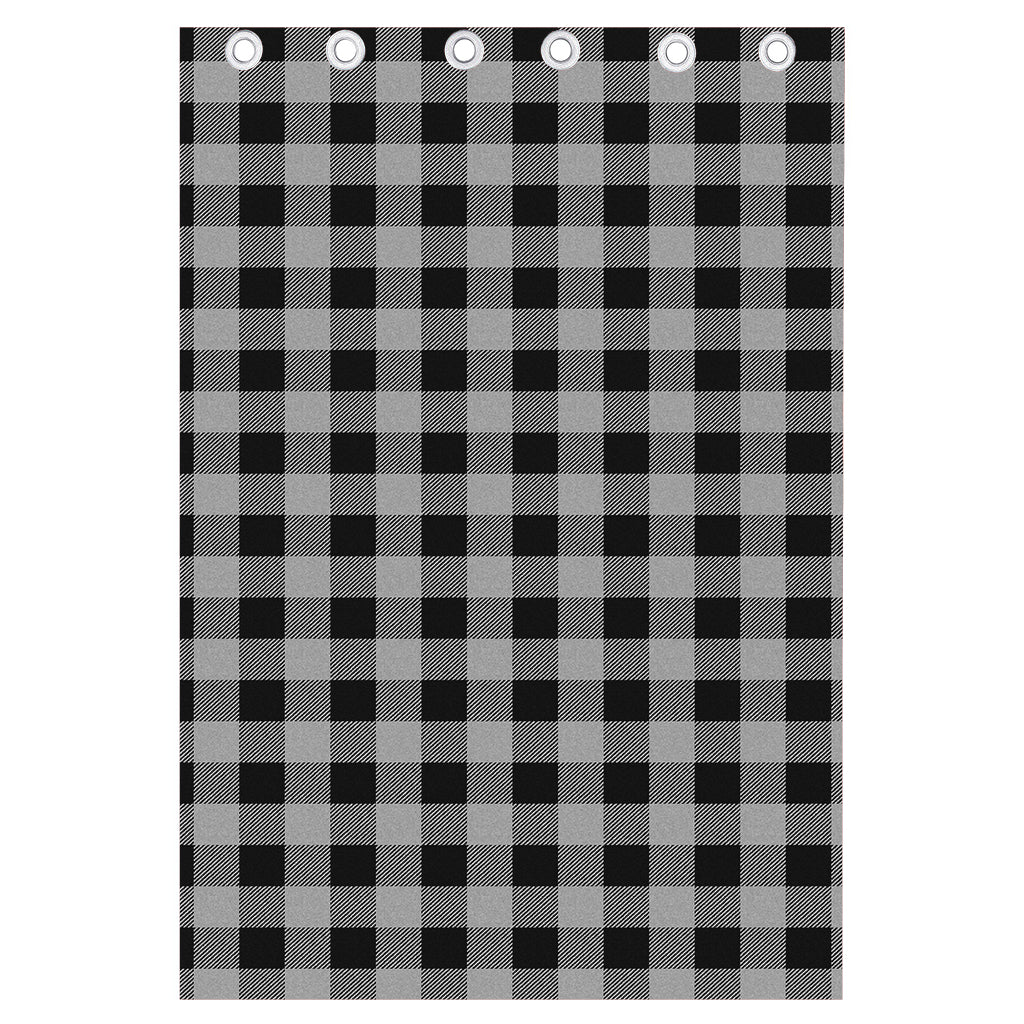 Light Grey And Black Buffalo Check Print Curtain