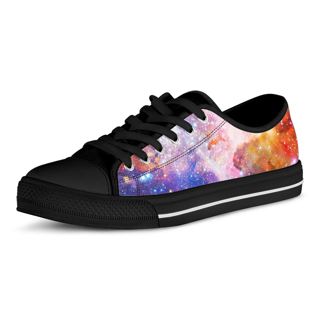 Light Stardust Galaxy Deep Space Print Black Low Top Sneakers