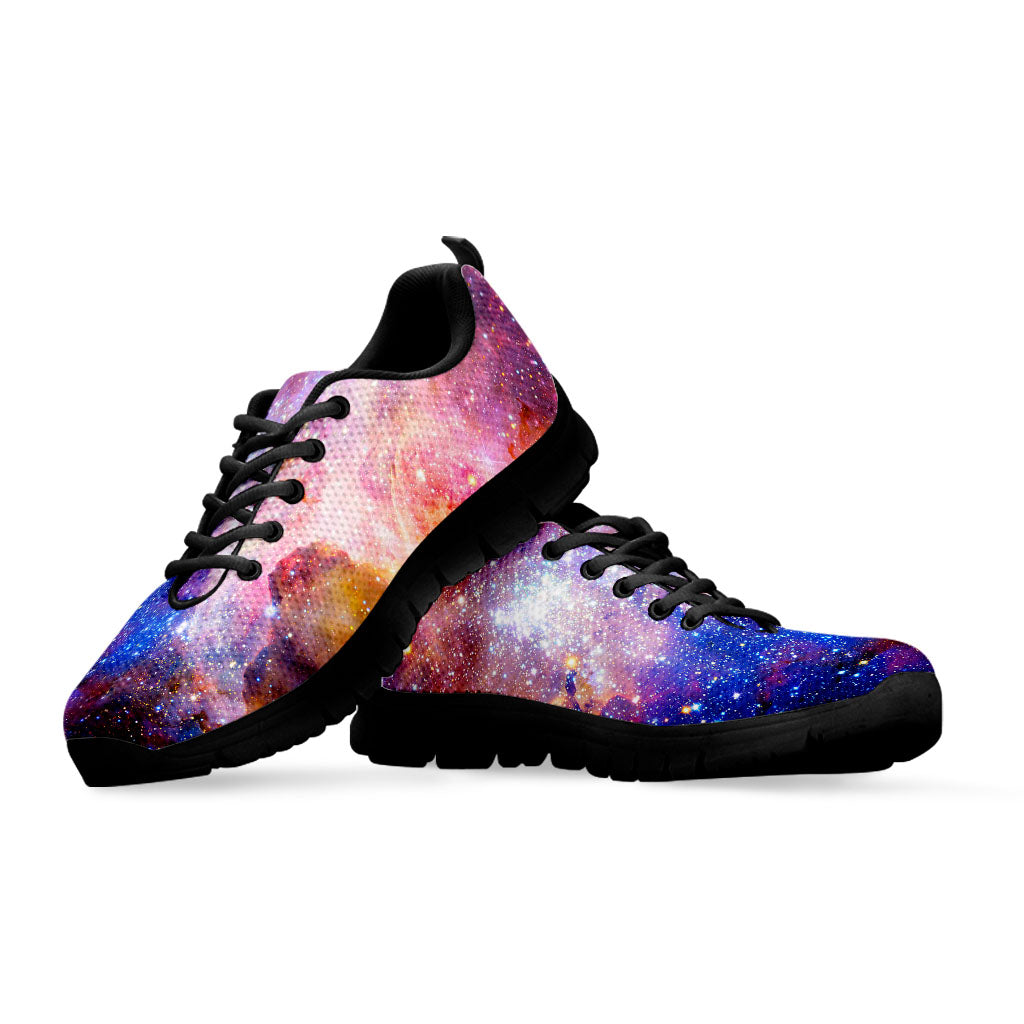 Light Stardust Galaxy Deep Space Print Black Running Shoes