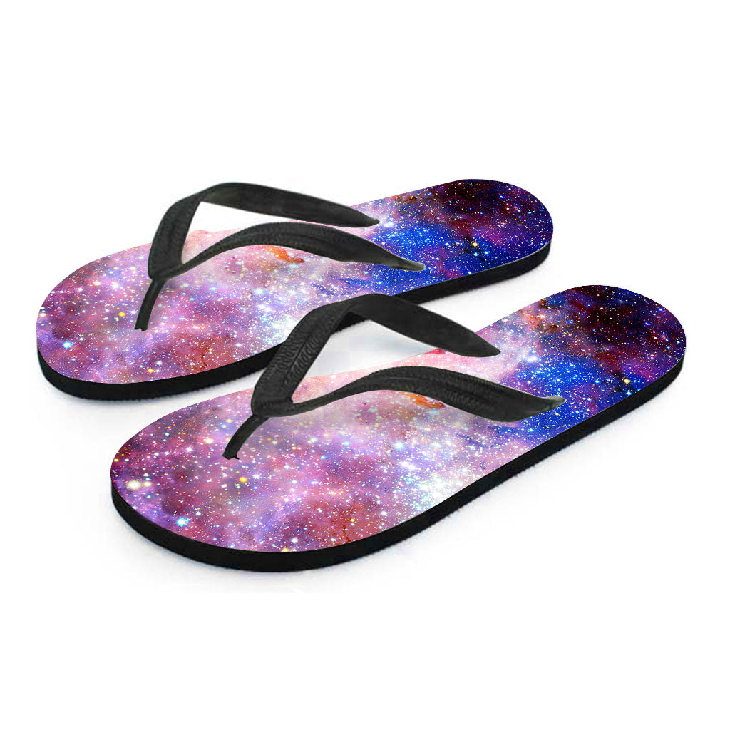 Light Stardust Galaxy Deep Space Print Flip Flops
