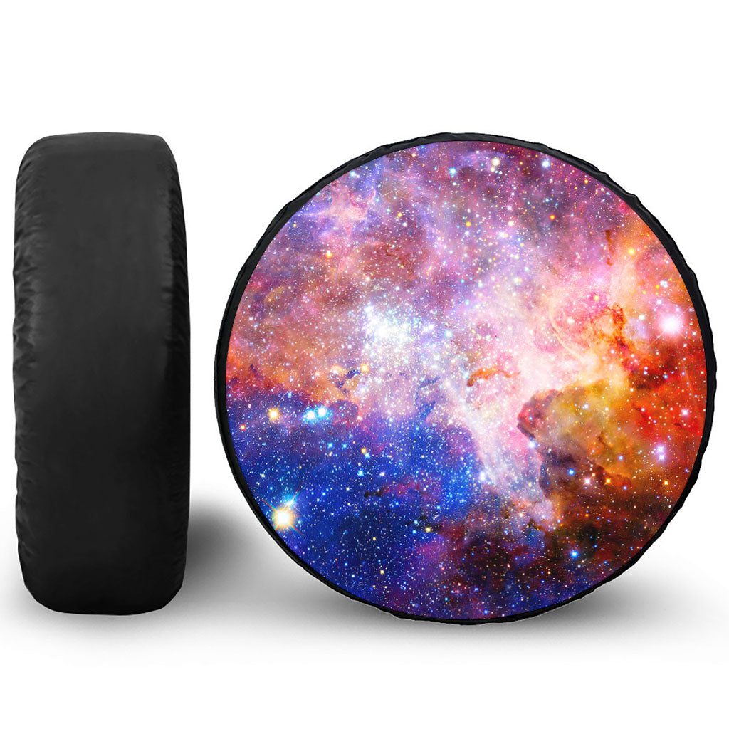 Light Stardust Galaxy Deep Space Print Leather Spare Tire Cover