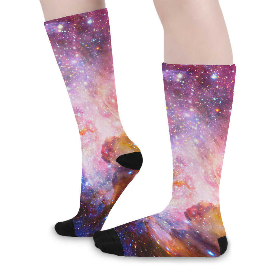 Light Stardust Galaxy Deep Space Print Long Socks