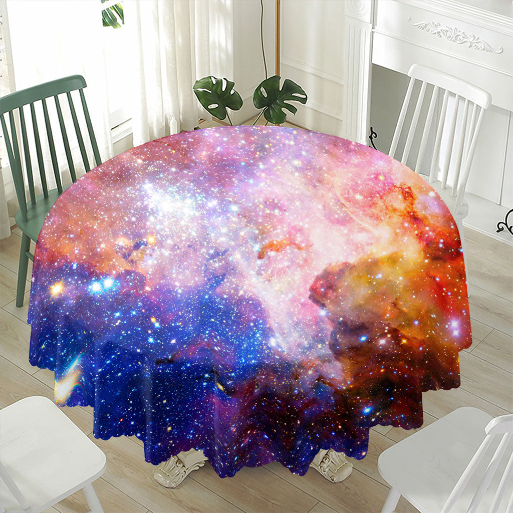 Light Stardust Galaxy Deep Space Print Waterproof Round Tablecloth