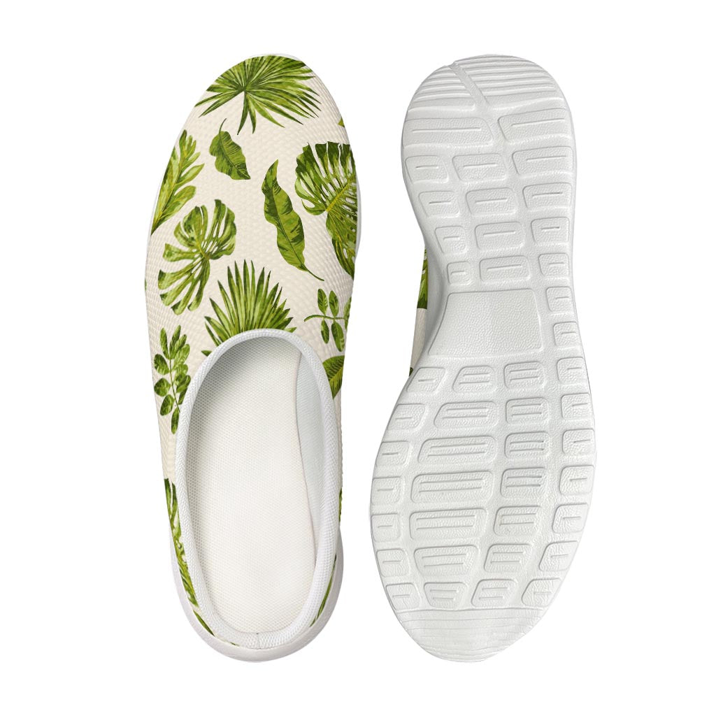 Light Tropical Leaf Pattern Print Mesh Casual Shoes