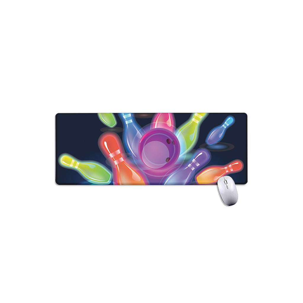 Light Up Bowling Pins Print Extended Mouse Pad