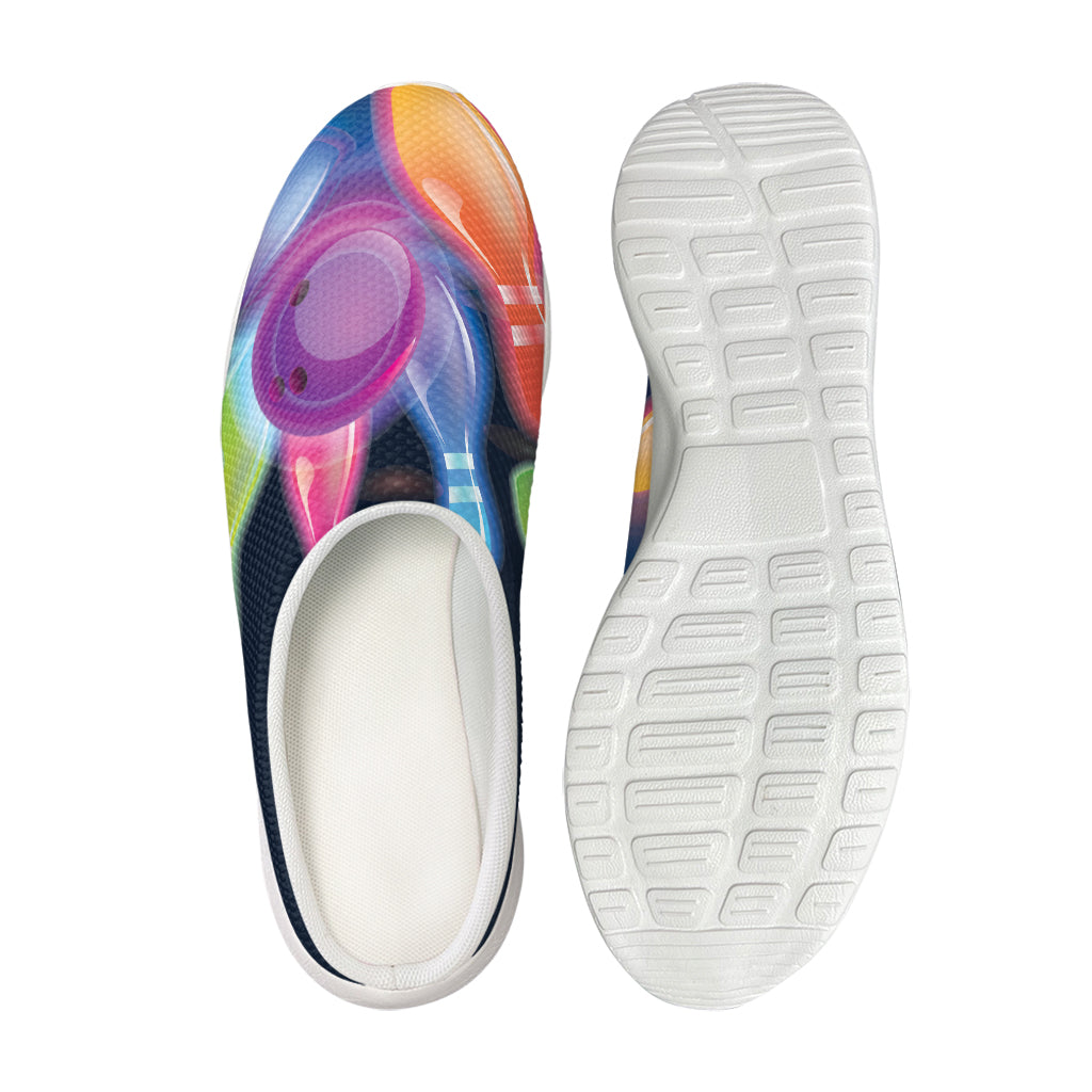 Light Up Bowling Pins Print Mesh Casual Shoes