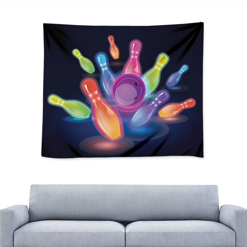 Light Up Bowling Pins Print Tapestry