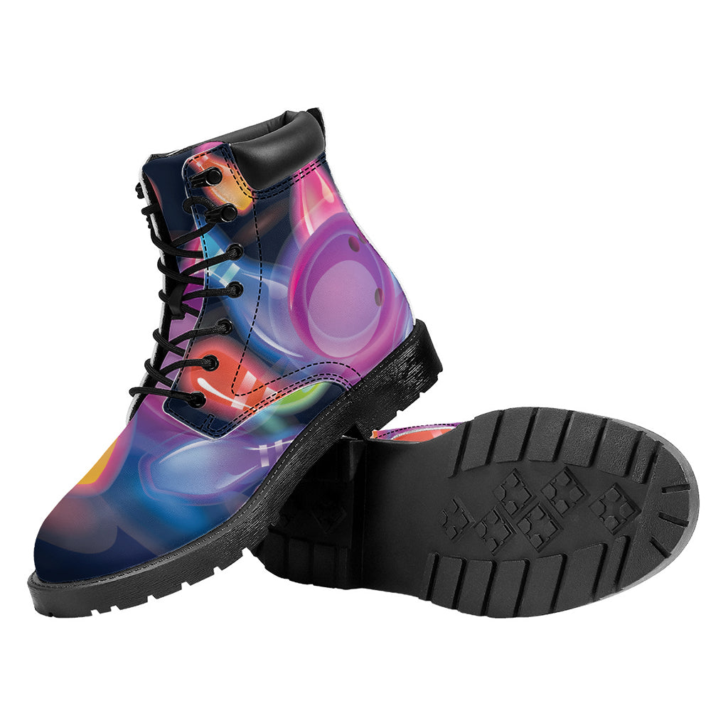 Light Up Bowling Pins Print Work Boots