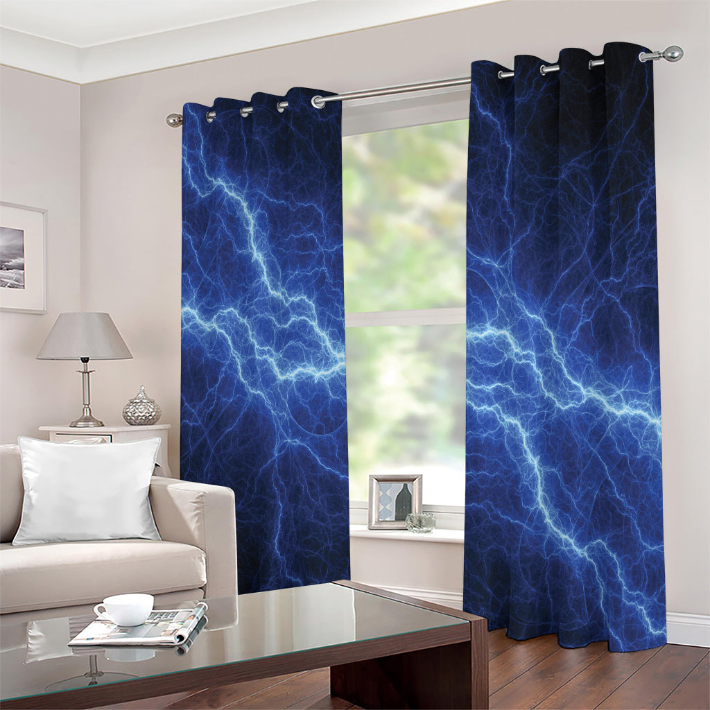 Lightning Plasma Print Extra Wide Grommet Curtains