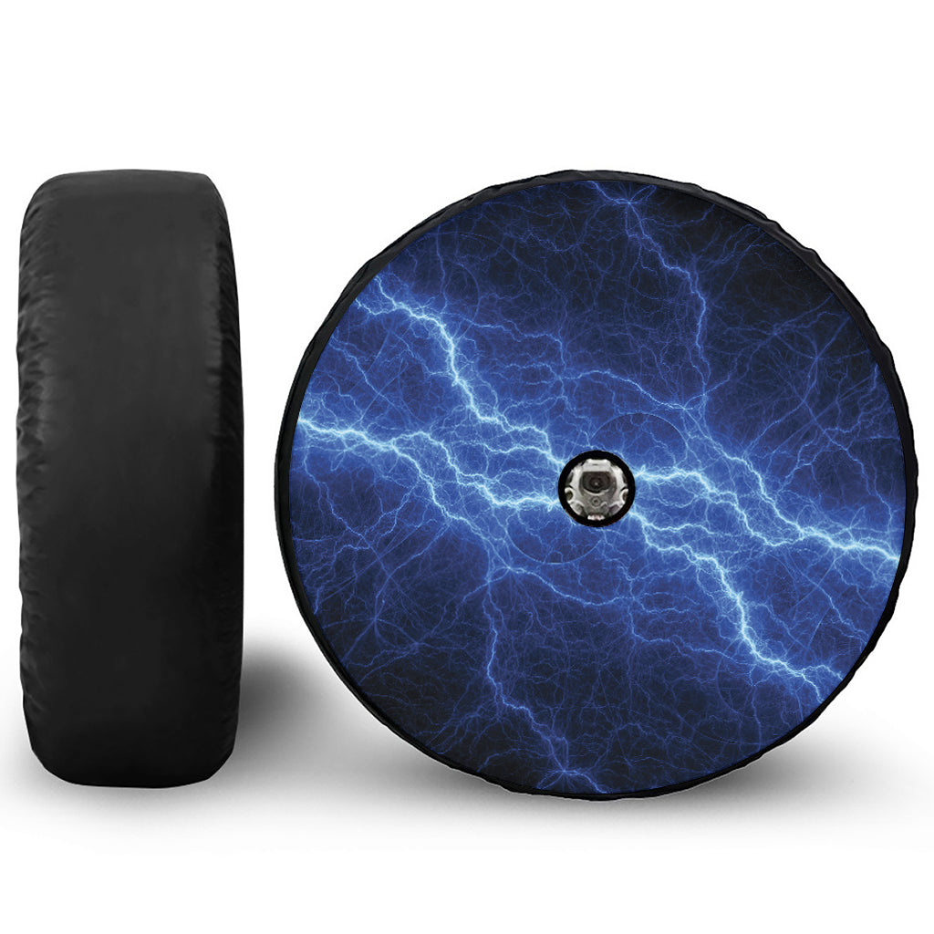 Lightning Plasma Print Tire Cover With Camera Hole
