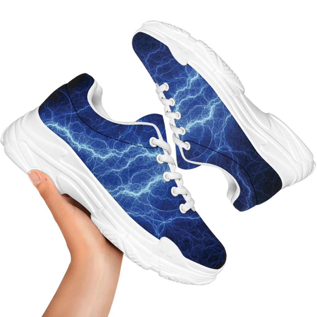 Lightning Plasma Print White Chunky Shoes