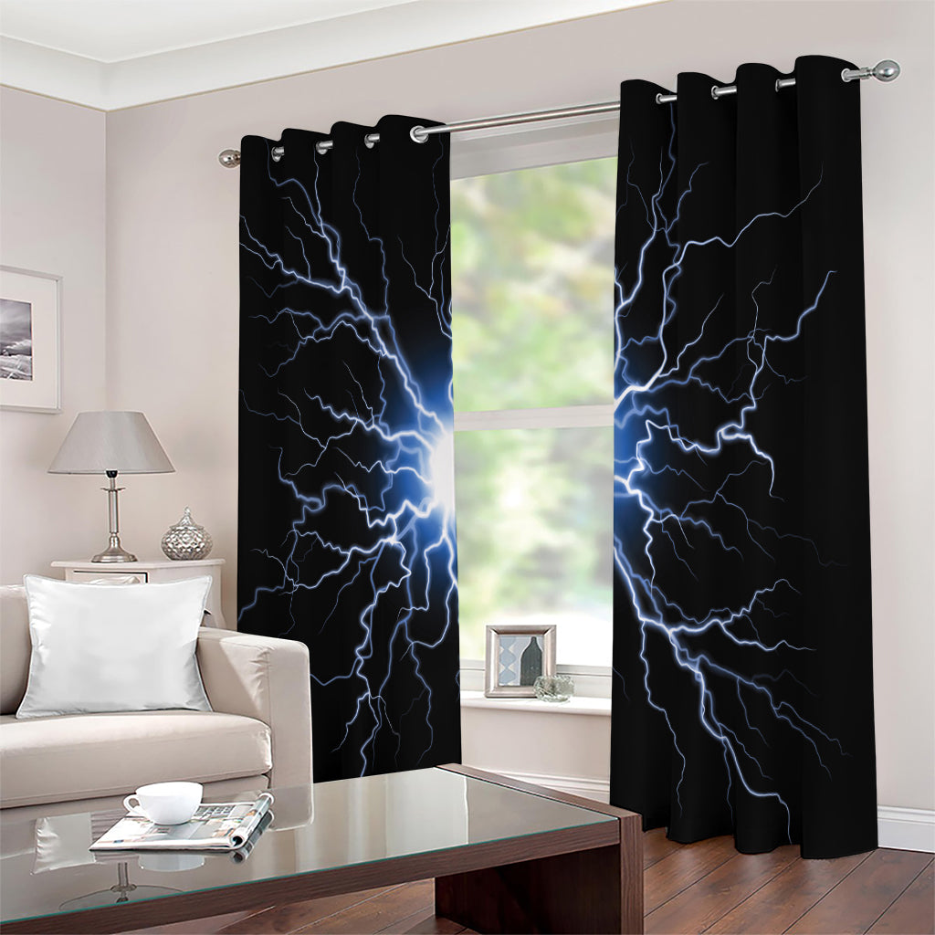 Lightning Spark Print Extra Wide Grommet Curtains