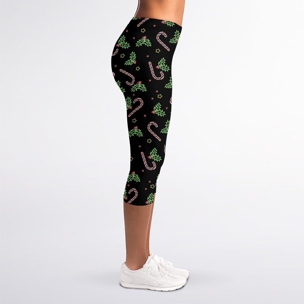 Lights Christmas Pattern Print Women's Capri Leggings