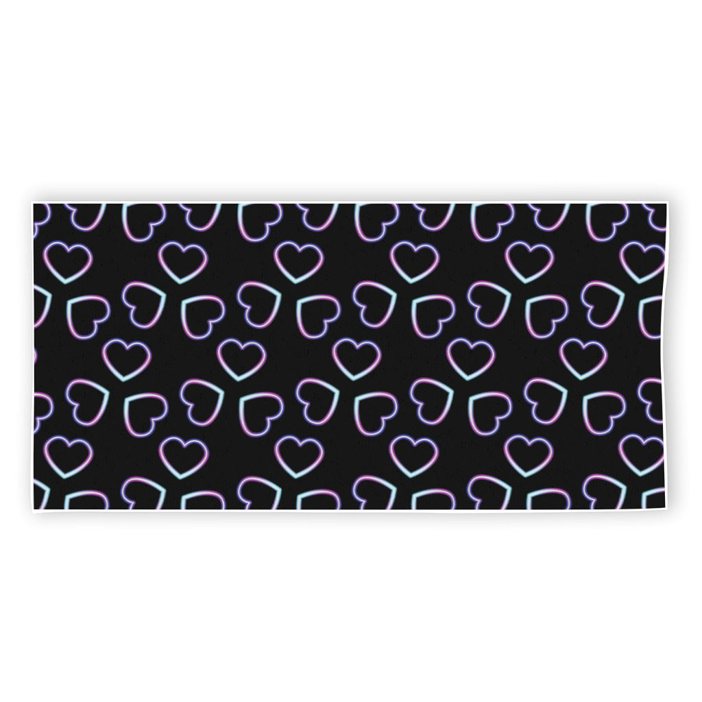 Lights Heart Pattern Print Beach Towel