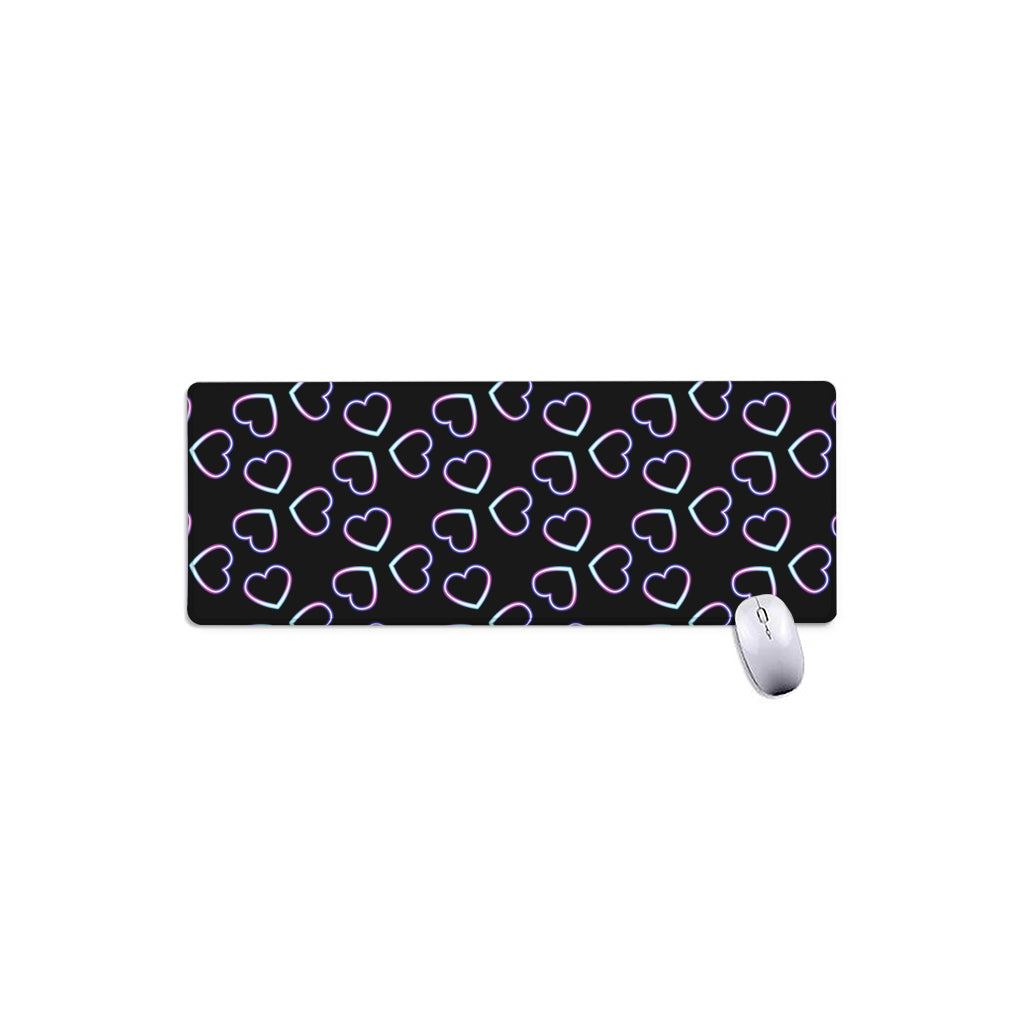 Lights Heart Pattern Print Extended Mouse Pad