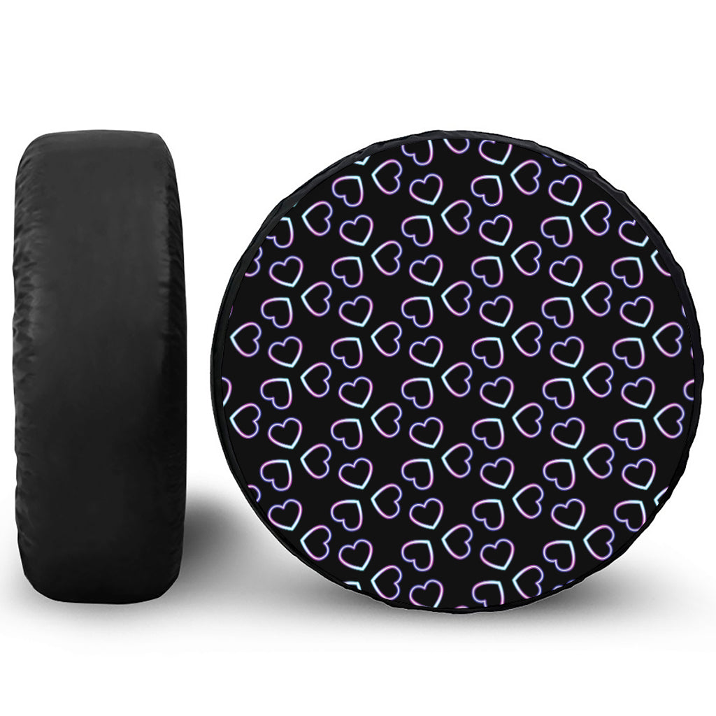 Lights Heart Pattern Print Tire Cover