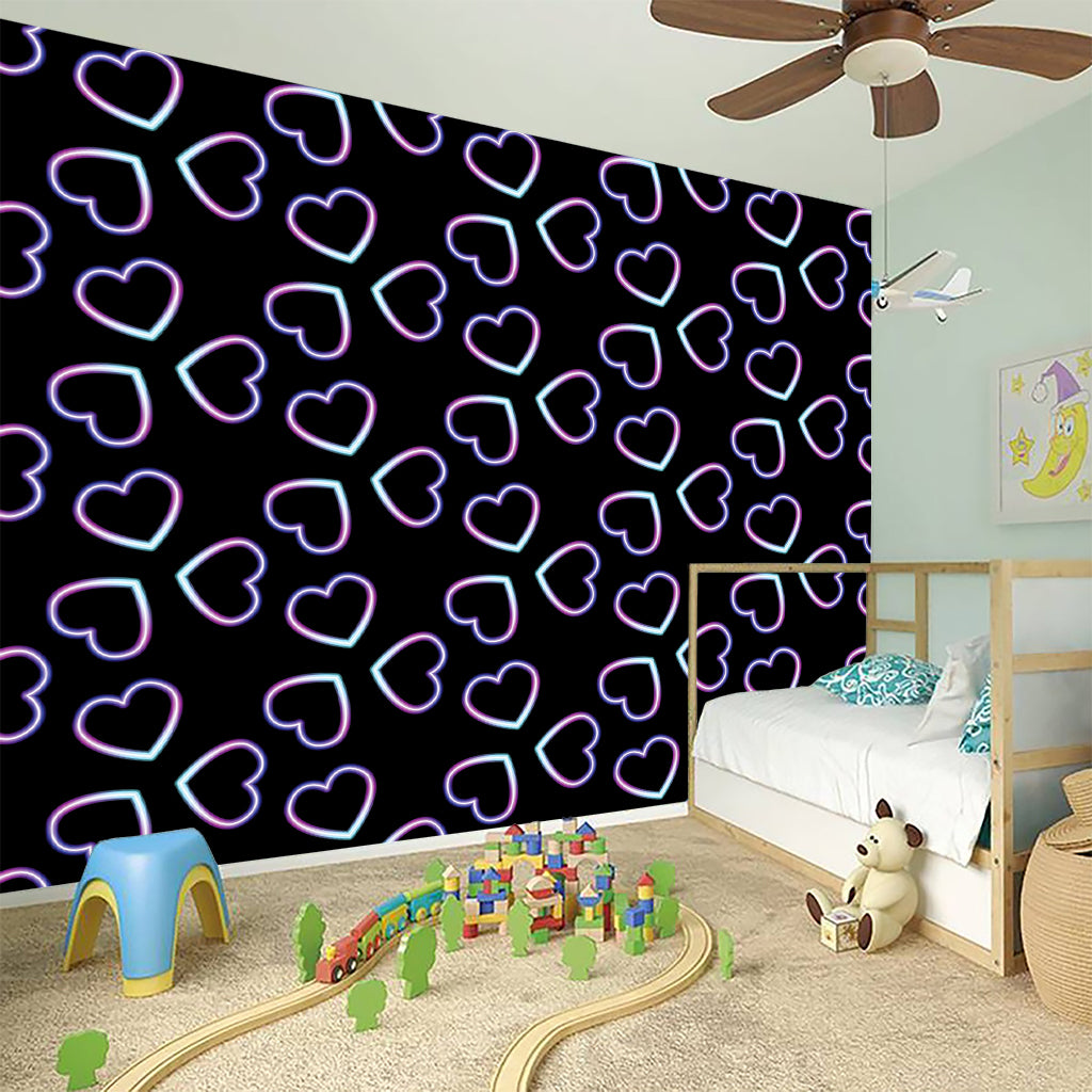 Lights Heart Pattern Print Wall Sticker