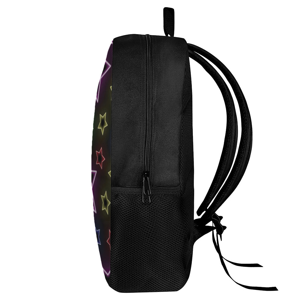 Lights Star Pattern Print 17 Inch Backpack